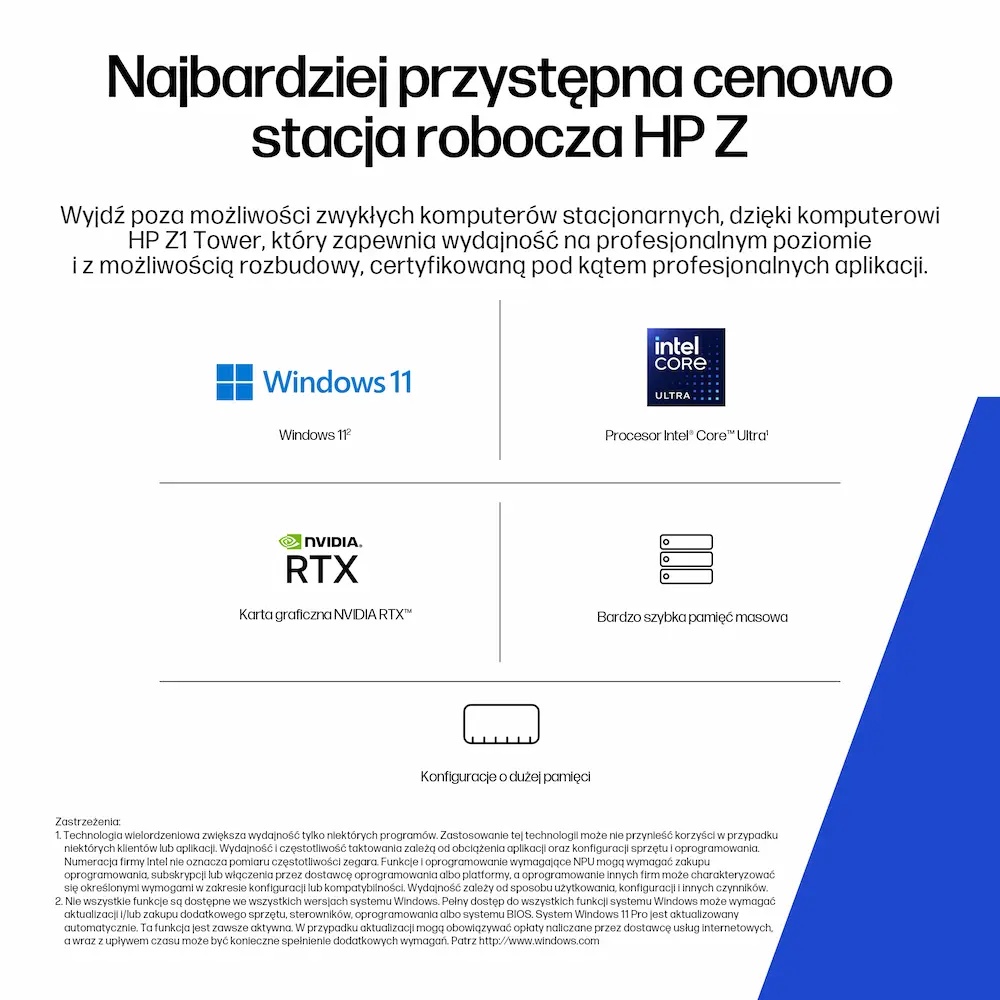 Stacja Robocza HP Z1 TWR G1i Szczegóły Techniczne