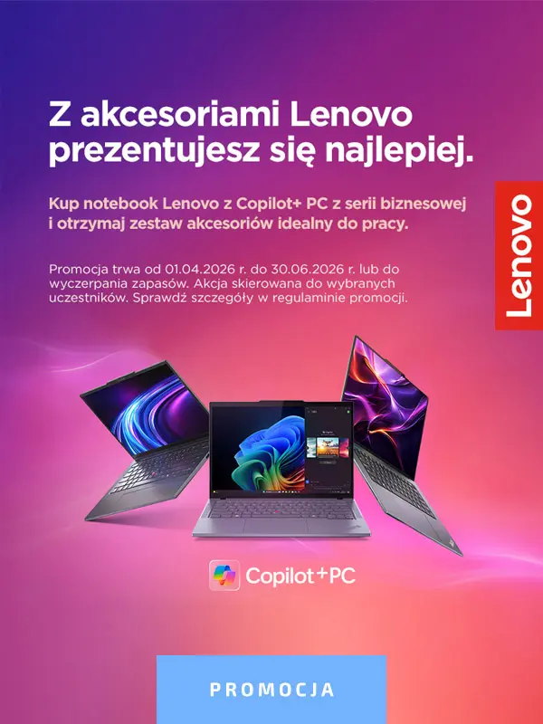 Promocja Lenovo stacje mobilne z akcesoriami 2026